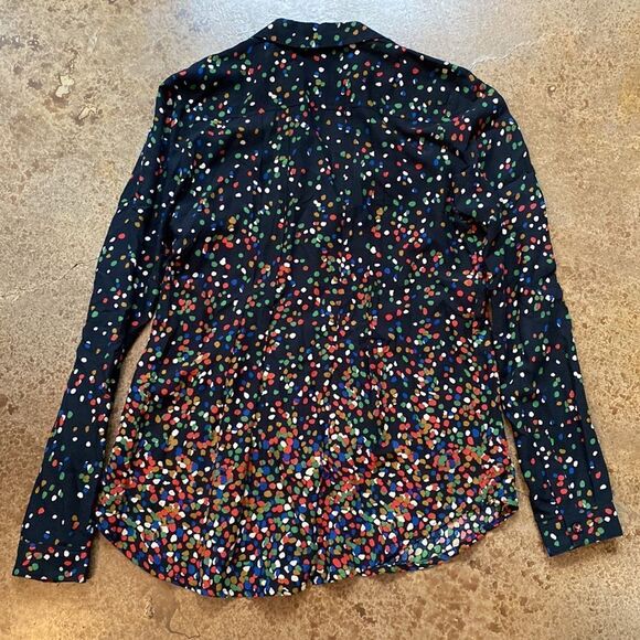 Anthropologie
maeve Wynwood black multi dot button down front blouse top - Picture 8 of 9